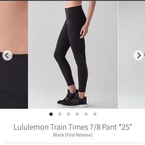 Lululemon Athletica Black Train Times 7/8 Pants Size 6